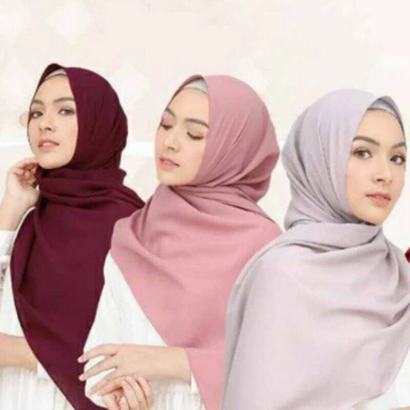 Turbante musulmán Hijab, bufanda envolvente de Color sólido para mujer, lazo musulmán, turbante instantáneo, chales islámicos, pañuelo para la cabeza