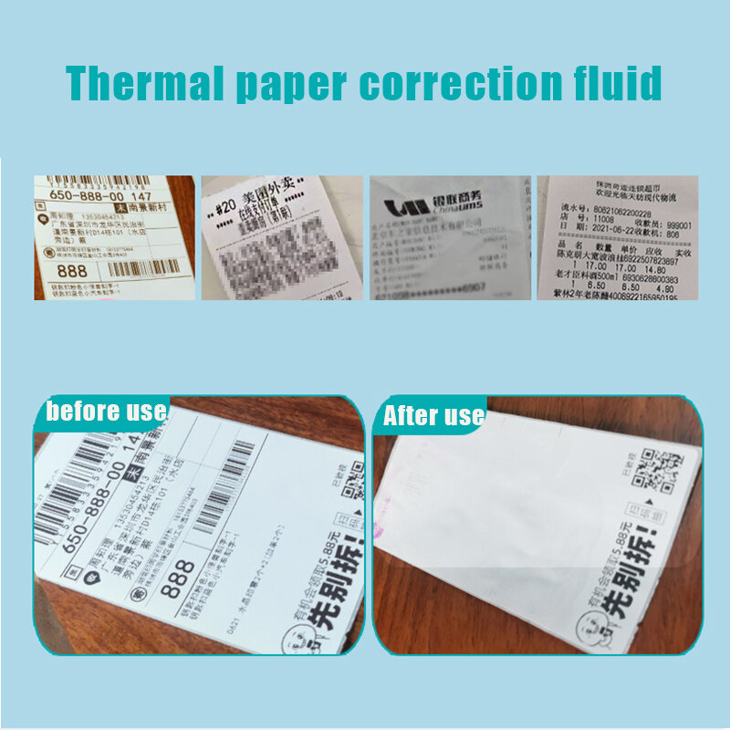20ml Privacy Guard Thermal Paper Privacy Eraser Identity Protection Security Stamp Stationery for Express Home Office Desk