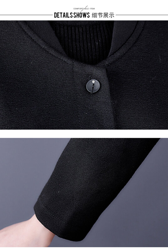 Женское длинное пальто, элегантное облегающее черное пальто с отложным воротником, Осень-зима 2021