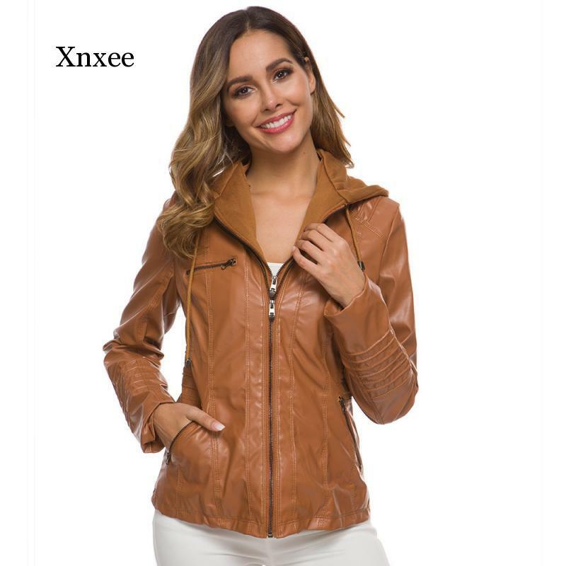 Jaqueta de couro do falso das mulheres 2020 jaqueta básica casaco feminino inverno da motocicleta jaqueta de couro falso plutônio hoodies outerwear