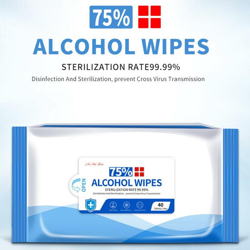 75% a desinfecção do álcool limpa as toalhetes faciais portáteis descartáveis da esterilização da limpeza não tecidas naturais