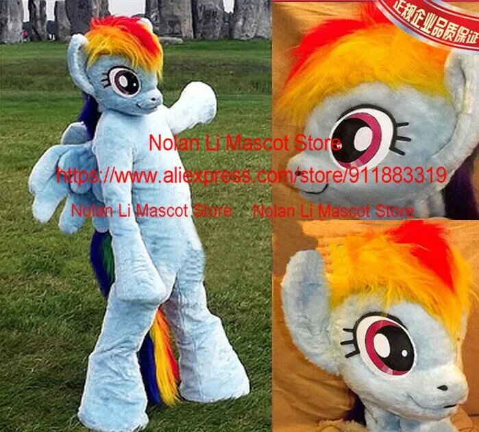 New Adult Rainbow Daisy Pony Mascot Costume personaggio dei cartoni animati Cosplay film puntelli Performance regalo di compleanno 473