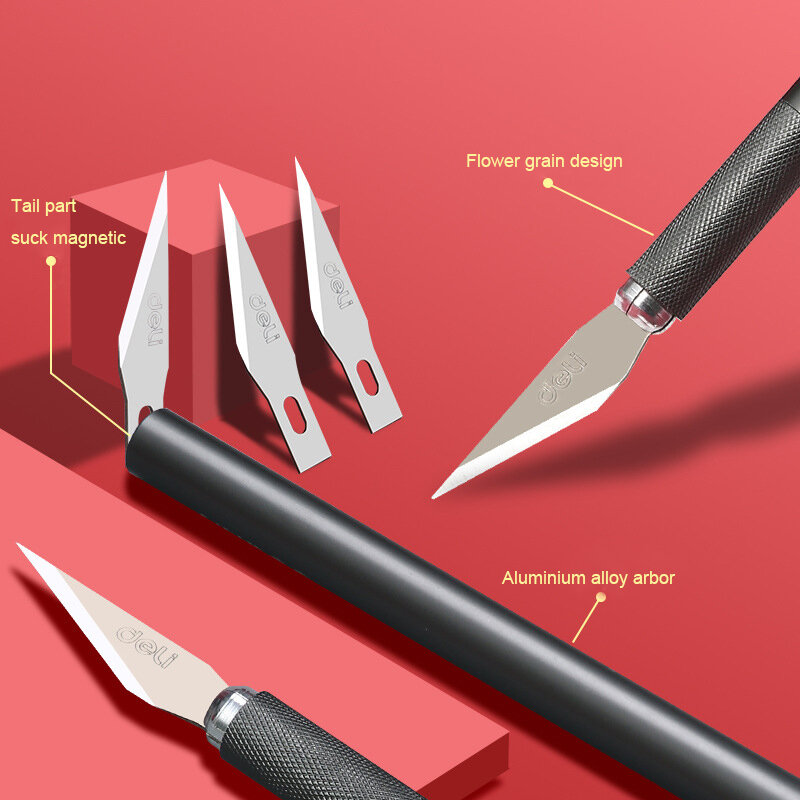Deli-Metal scalpel Blade、精密ナイフ、カッター、彫刻クラフト、木材紙、携帯電話、PCB修理ツール用のナイフ