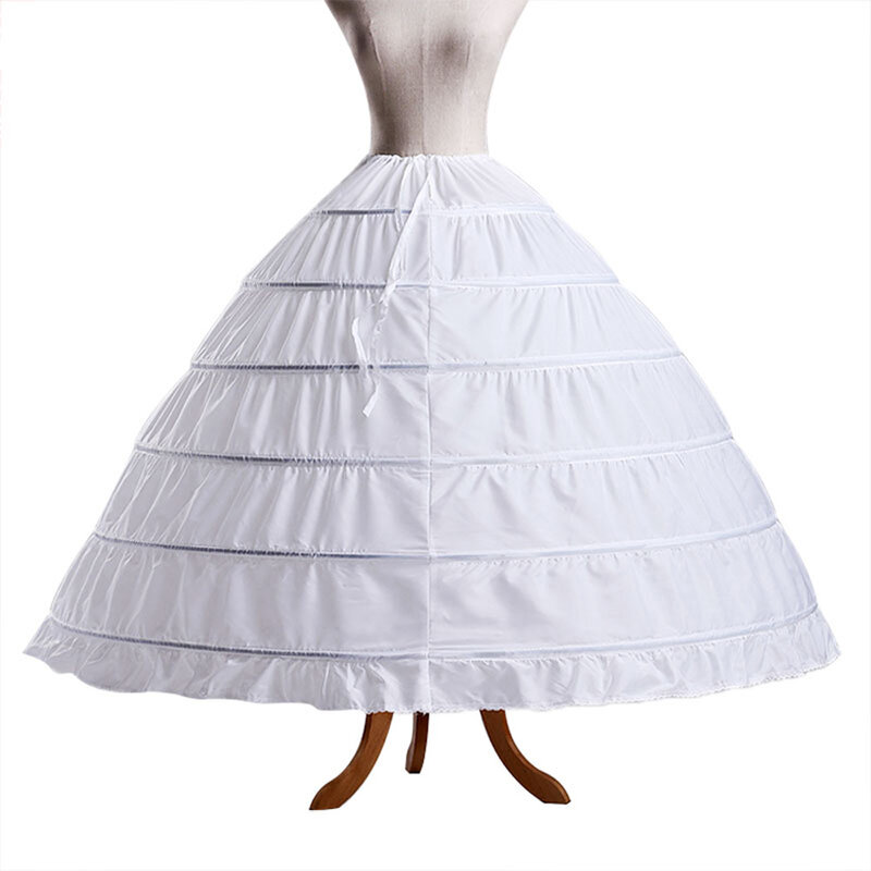 Vestido de baile petticoat barato branco preto crinoline underskirt vestido de casamento deslizamento 6 hoop crinoline para quinceanera vestido