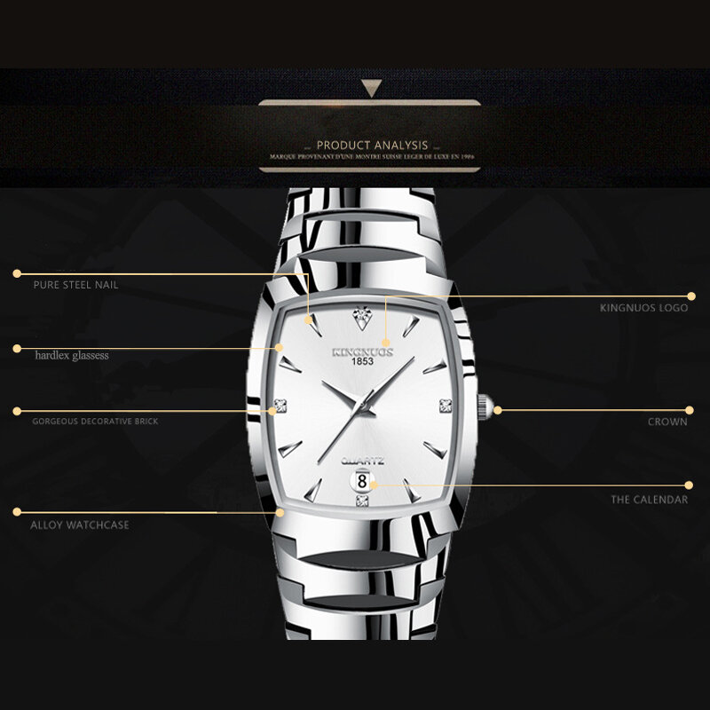 Zegarki dla par dla miłośników zegarek kwarcowy mężczyzna moda biznesowy zegarek męski dla kobiet zegarki stal wolframowa zegarek damski xfcs