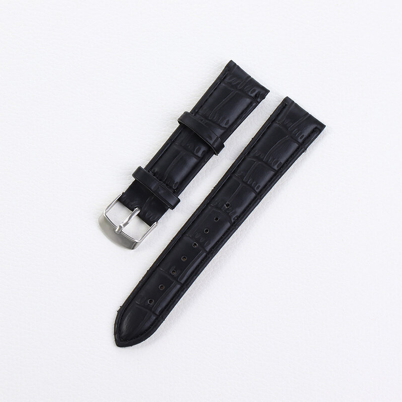 Ремешок из натуральной кожи для часов, коричневый или черный браслет с пряжкой из нержавеющей стали, 16 мм 18 мм 20 мм