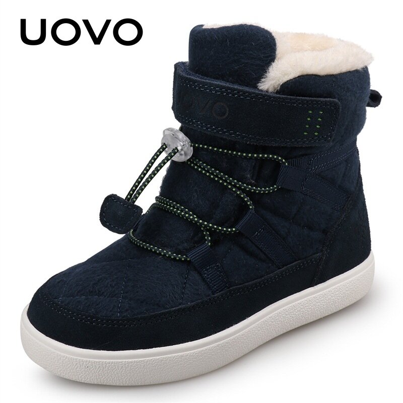 UOVO-Botas de nieve cálidas para niños y niñas, zapatos con forro de felpa, talla 31-37, Invierno