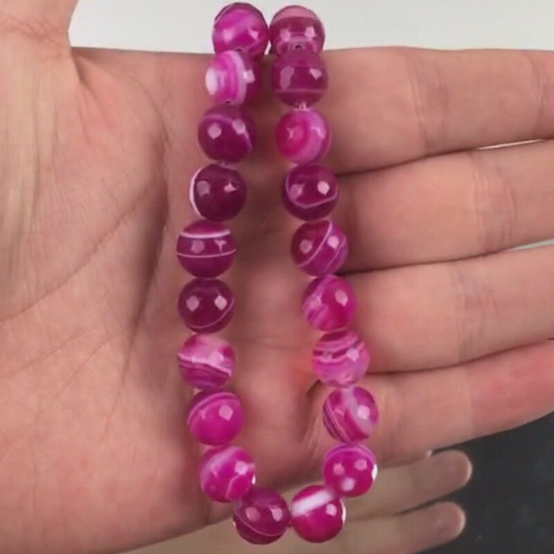Agata rossa rosa naturale onice Stone Bead perline distanziatrici allentate lisce per gioielli che fanno accessori per bracciali fai da te