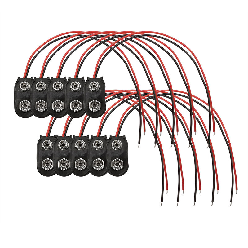 I Type PP3 MN1604 Clip per batteria 9V connettore per cavi a scatto fibbia per batteria 9V Clip per supporto per cavo cavo elettronico fai da te 15CM