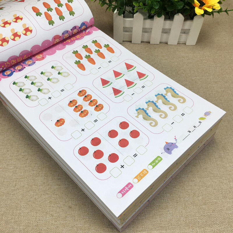 12 Boeken/Sets Van Kinderen Optellen En Aftrekken Leren Wiskunde Chinese Karakter Slagen Handschrift Oefenboek