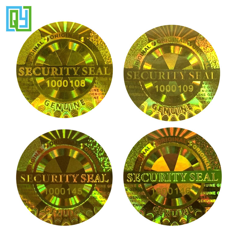 3d selo de segurança, etiqueta holográfica do ouro, número de série, etiqueta da segurança, genuíno, anti-falsificação, genuíno, 100pcs, 20x20mm