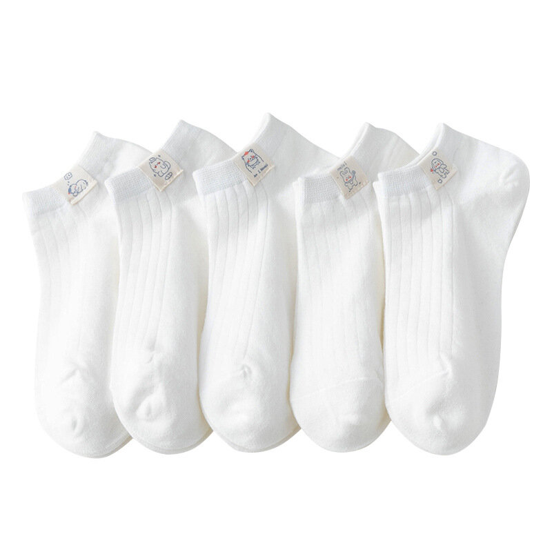 Branco na seção fina moda respirável menina meias