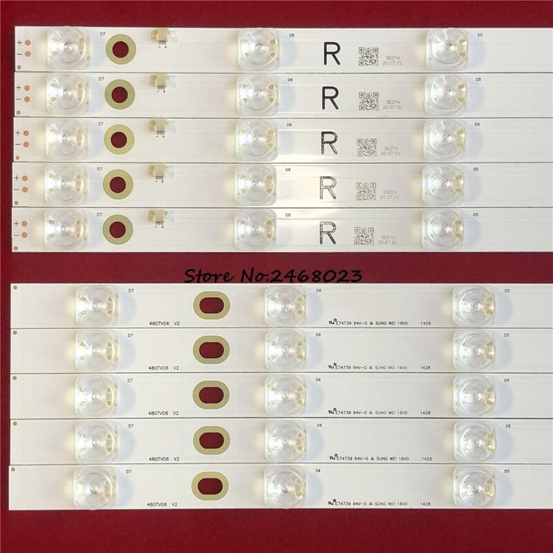Tira de LED para retroiluminación de TV, para TX-48AXR630, TX-48AX630B, TX-48AX630E, TX-48AXW634, 480TV05, 480TV06, V2, R, L