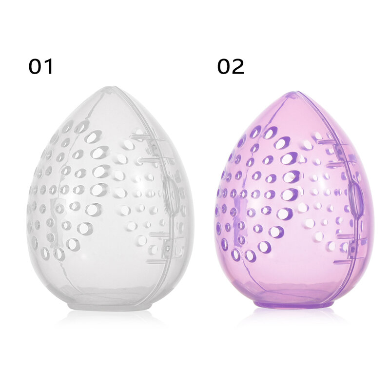Hot!1PC Beauty Sponge Stand Storage Case Makeup Blender Puff Holder Empty Cosmetic Egg Shaped Rack Transparent Puffs Drying Box