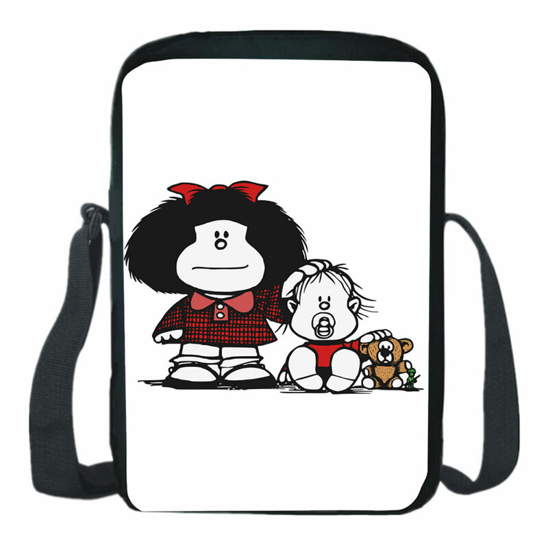 Mafalda-Bolso de hombro Punk de gran capacidad, bolsa de mensajero de dibujos animados góticos, estética Kawaii, a la moda