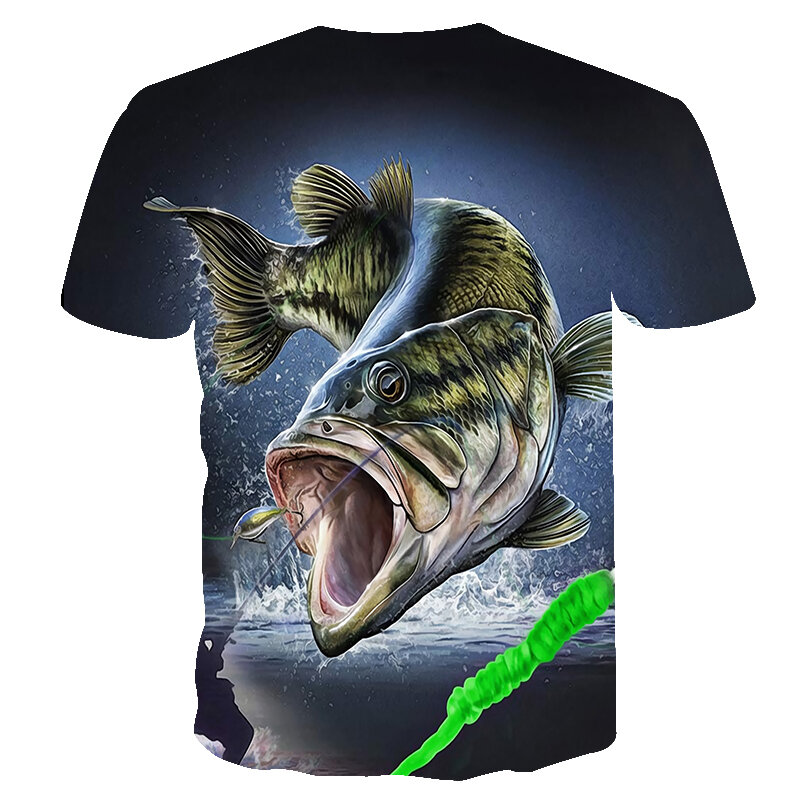 2020 new T-shirt men's casual 3D printed T-shirt personalized cool design fish print hip-hop T-shirt Harajuku shirt T-shirt
