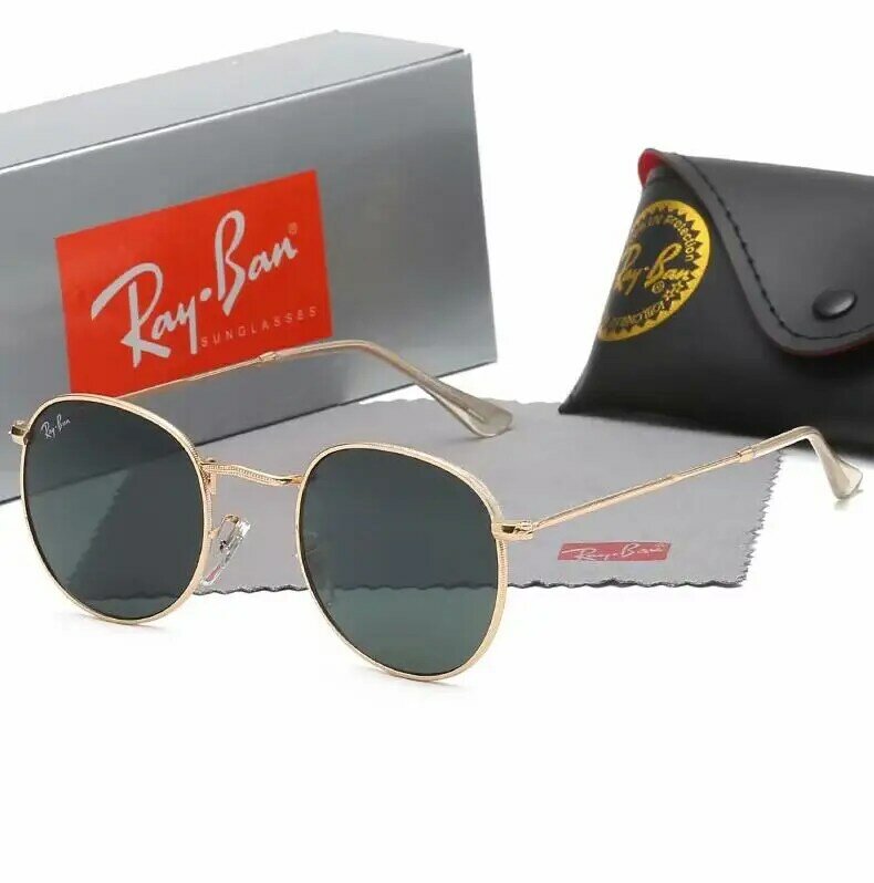 Rayban 2019 Retro okrągłe lustro UV soczewka ochronna akcesoria do okularów okulary dla mężczyzn/kobiet RB3447