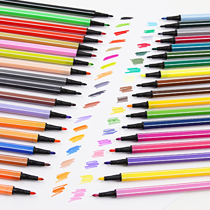 Conjunto de canetinha marcador de arte multicolorida, para esboço e mangá, pincel de pintura em aquarela de 12 a 36 peças