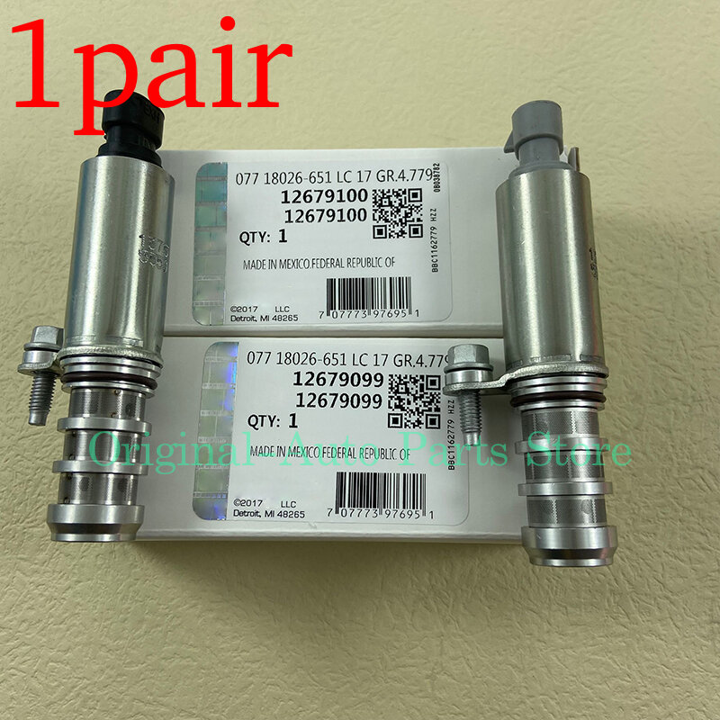 1 Pair Oil VVT Valve Variable Control Timing Solenoid For Buick New Regal Chevrolet Opel Vauxhall Cadillac GMC 12679100 12679099