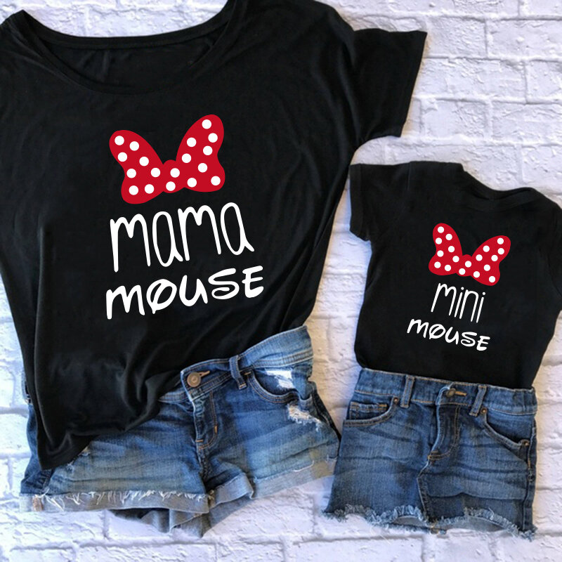 Familie T-shirts Mode Mama En Me Kleding Baby Meisje Kleding Mini En Mama Mode Katoen Familie Look Moeder Mom Kids kleding