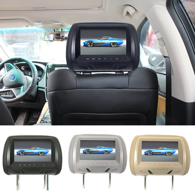 New Universal 7 Inch Car Headrest Monitor Rear Seat Entertainment Multimedia DVD Player HD Digital Screen Liquid Crystal Display