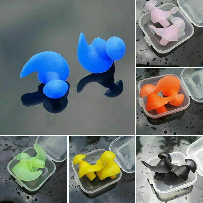 1 Pair Swimming Diving Ear Plugs Waterproof Water Sports Motorcycles Reusable Kids Adults Insulation Silicone Ear Protection