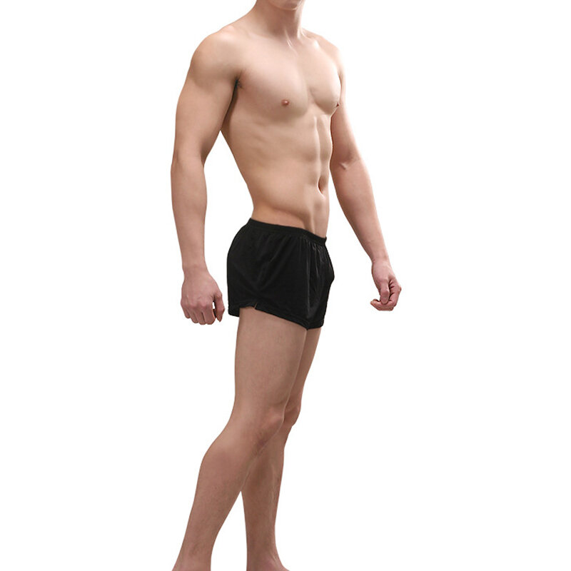 مرونة عالية الرياضة الرجال الملابس الداخلية الحرير الجليد الساخن تنفس الملاكم السراويل الرئيسية السهم تشغيل بناطيل مثيرة