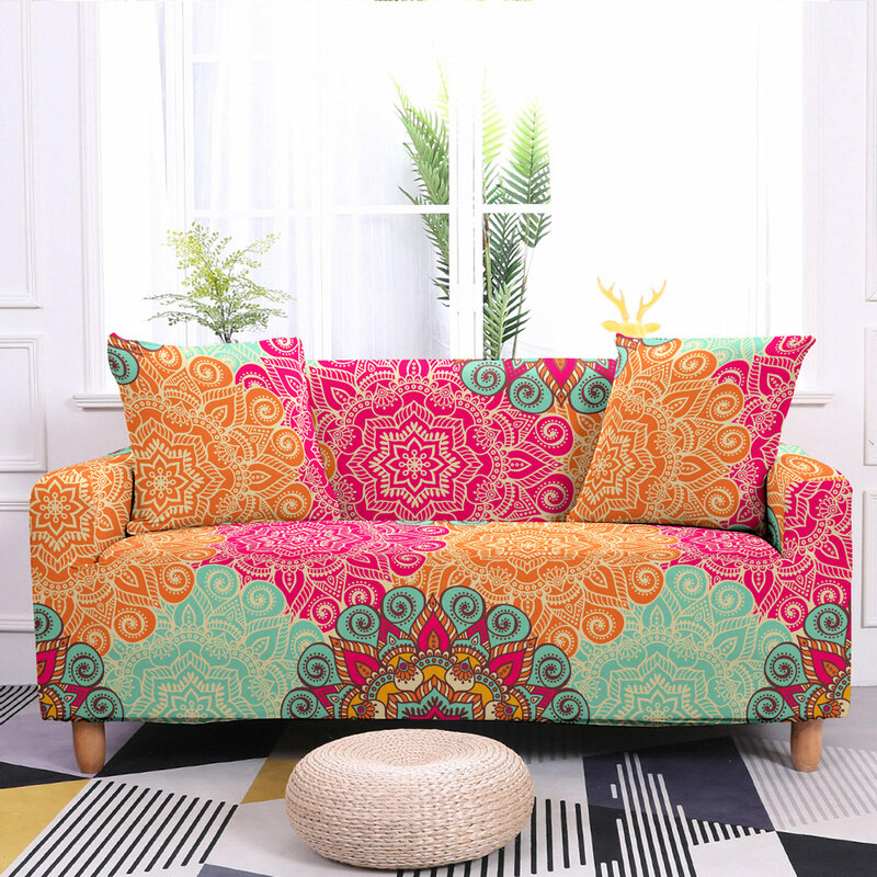 Sofa Cover for Living Room 3D Mandala Stretch Slipcovers Sectional Couch Cover 2/3 Seater funda de sofá L Shape Sofa Need 2pcs