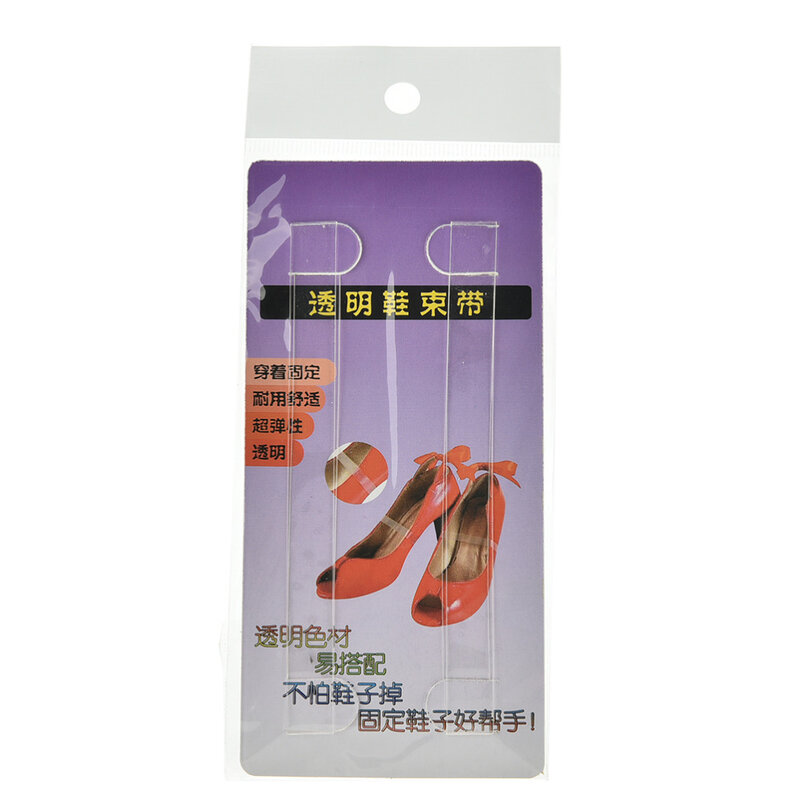 1Pair Transparent Invisible Elastic Silicone Shoelaces For High Heel Shoes, Shoelace Straps Shoe Accessories Clear Shoe Laces