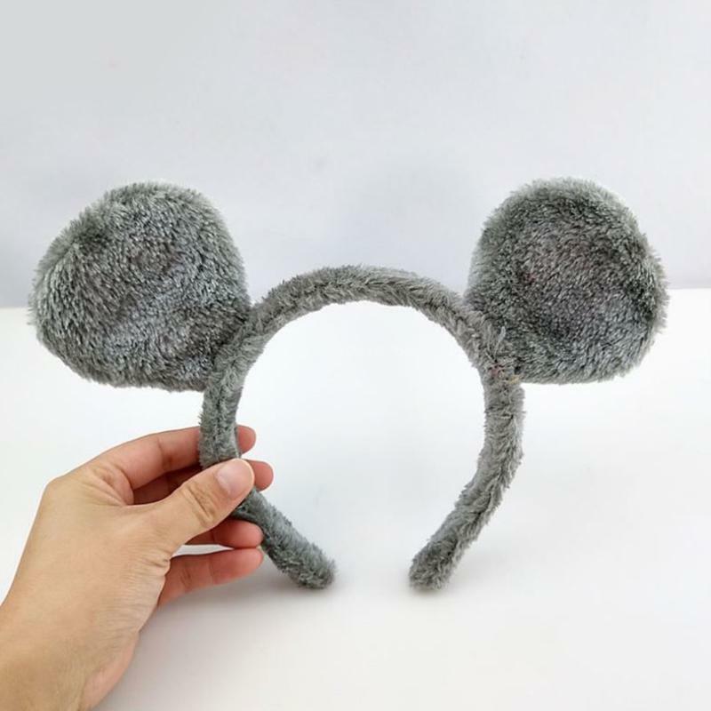 Cartoon Animal Headbands Furry Bear Ears Hair Hoop Plush Mouse Ears Hairband for Washing Face Cosplay Headpiece