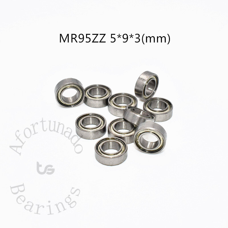 Rolamento em miniatura MR95ZZ, equipamentos mecânicos de alta velocidade, aço cromado, metal, selado, frete grátis, 10 peças, 5*9*3mm