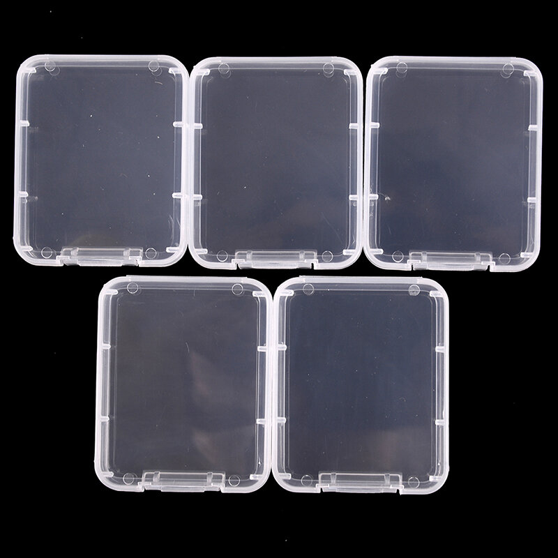 Caja protectora para tarjeta de memoria SD SDHC MMC XD CF, Blanco transparente, lote de 5 unidades