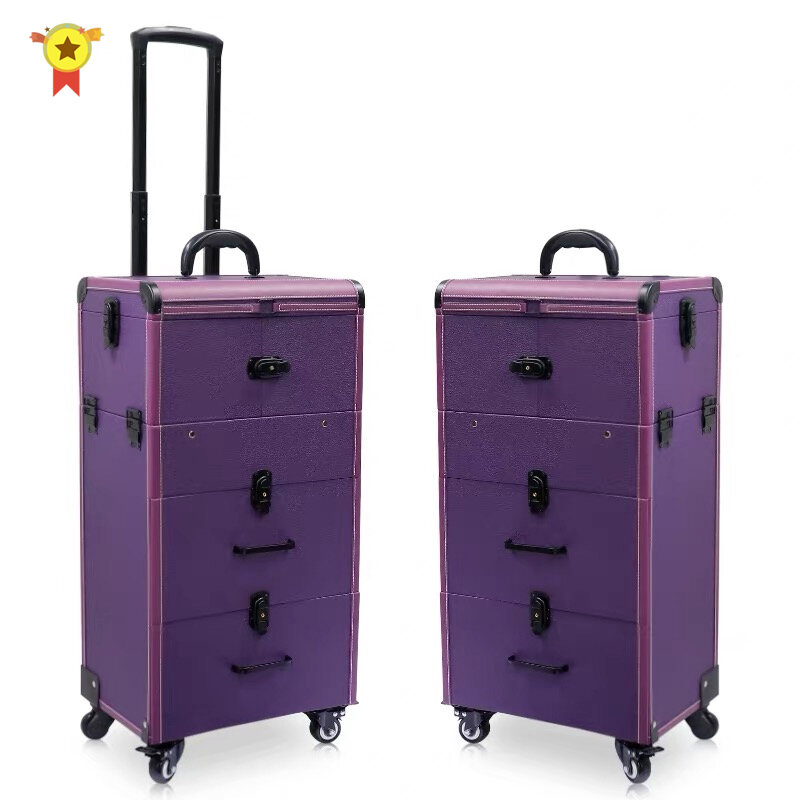 2022 wózek kosmetyczka torby walizka na kosmetyczka kobiety wielowarstwowy pojemnik na bagaże o dużej pojemności z kółkami
