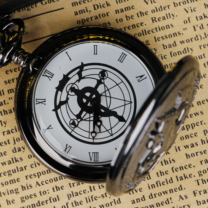 Черные карманные часы для косплея по мотивам фильма, ожерелье унисекс с затупленной подвеской, подарки