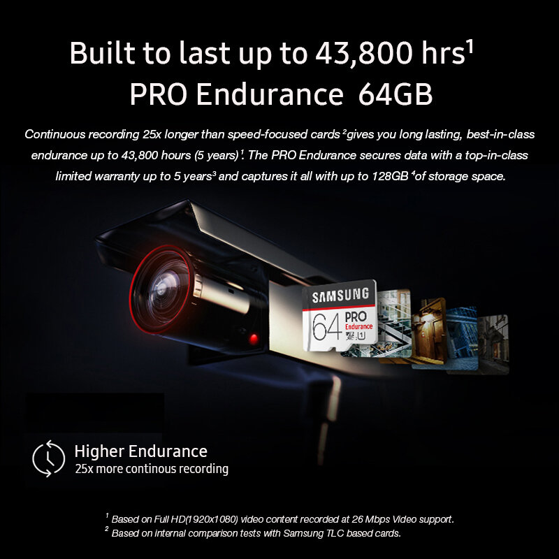 SAMSUNG PRO Endurance Microsd 32 go carte Micro SD 64 go SDHC classe 10 128 go SDXC haute qualité C10 UHS-1 carte mémoire Flash Trans