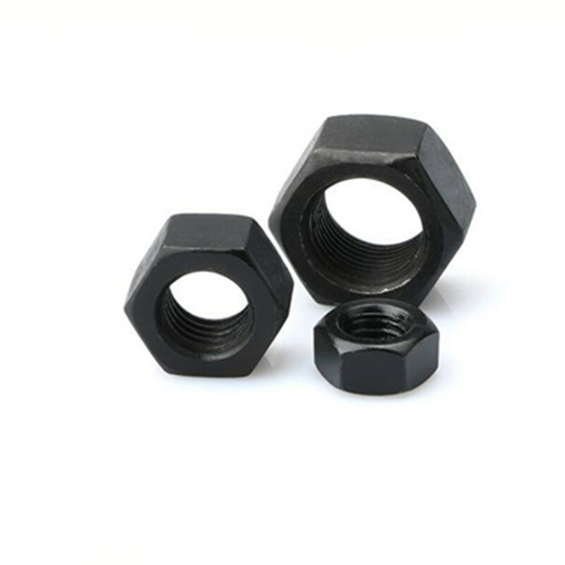Tuerca hexagonal de rosca completa métrica de acero 8,8, perno de tornillo de grado negro, Original, M1.4, M1.6, M2, M2.5, M3, M4, M5, M6, 25/50 uds.
