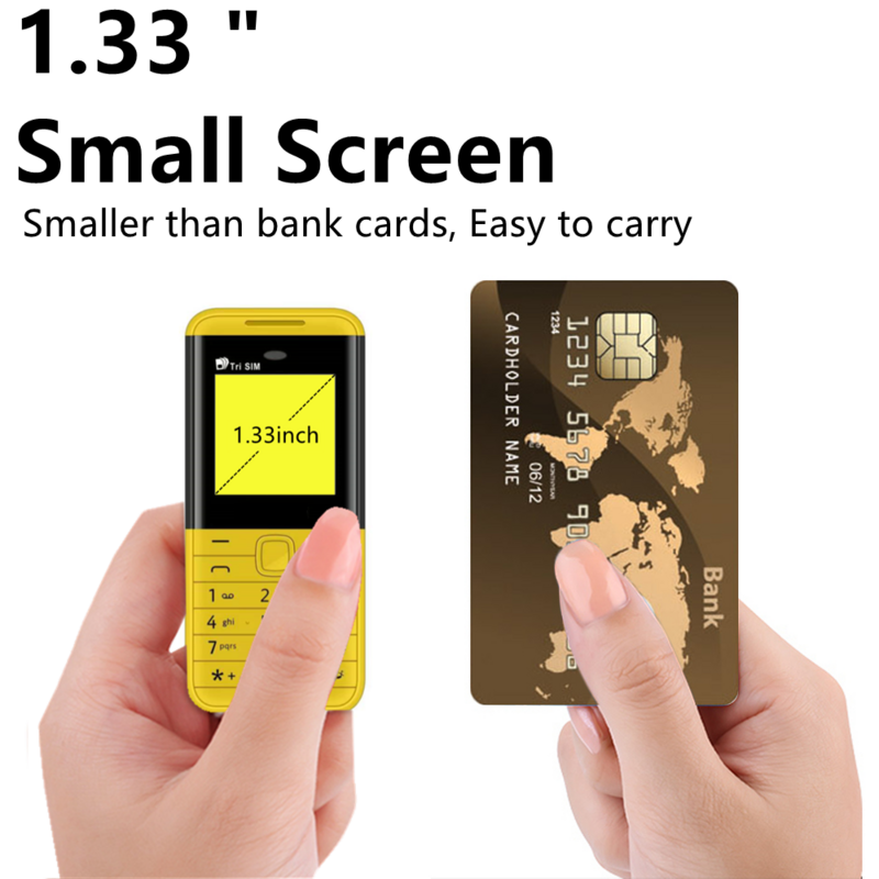 SERVO-Mini tela minúscula do telefone móvel, 3 standby, cartão SIM, 1,3 ", gravador de chamadas automático, discagem Bluetooth, discagem rápida, voz mágica, celular