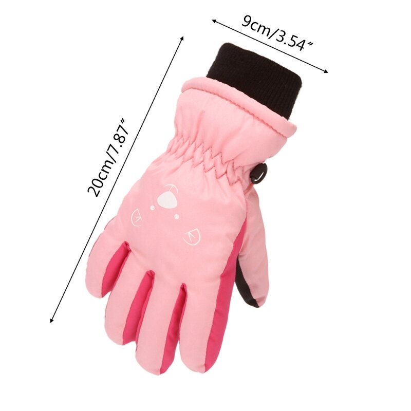 Детские Лыжные велосипедные перчатки толстые теплые варежки для малышей водонепроницаемые ветрозащитные уличные спортивные перчатки с милым медведем G99C