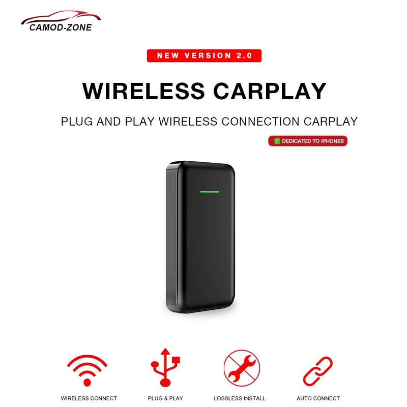 2.0 Wireless CarPlay Box Activator USB converti factory wired CarPlay in wireless CarPlay RCD330 RCD360 con Carplay per auto VW