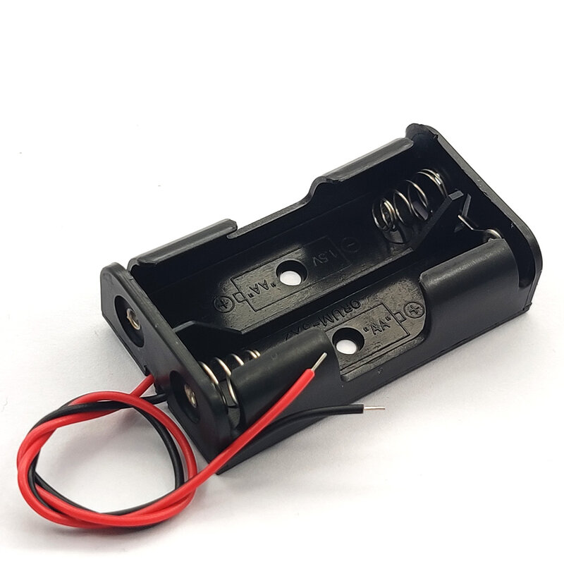 2x1,5 V AA Батарейный держатель AA чехол для батареи 2AA батарейный блок черный провод чехол для 2 aa батареи 3V DIY