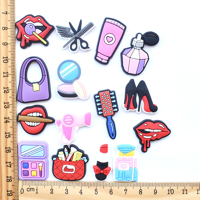 Cute PVC charms Shoe Decoration Buckle Accessories DIY Combination for clog key chain wristbands makeup for girls frinend gift