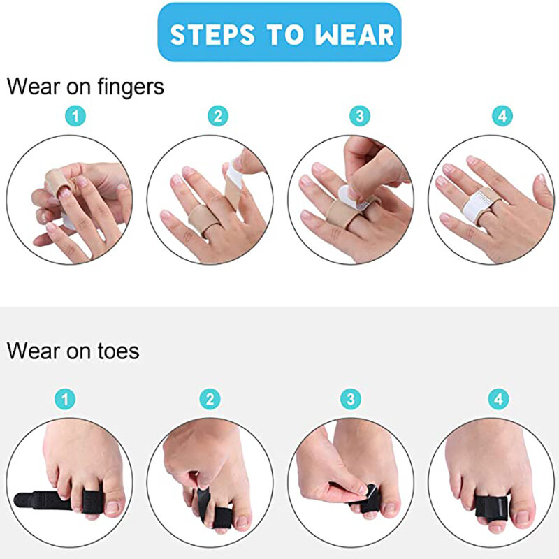 Toe straightener, corrector hálux valgus, dedo tala bandagem, ferramenta do cuidado do pé, 4pcs