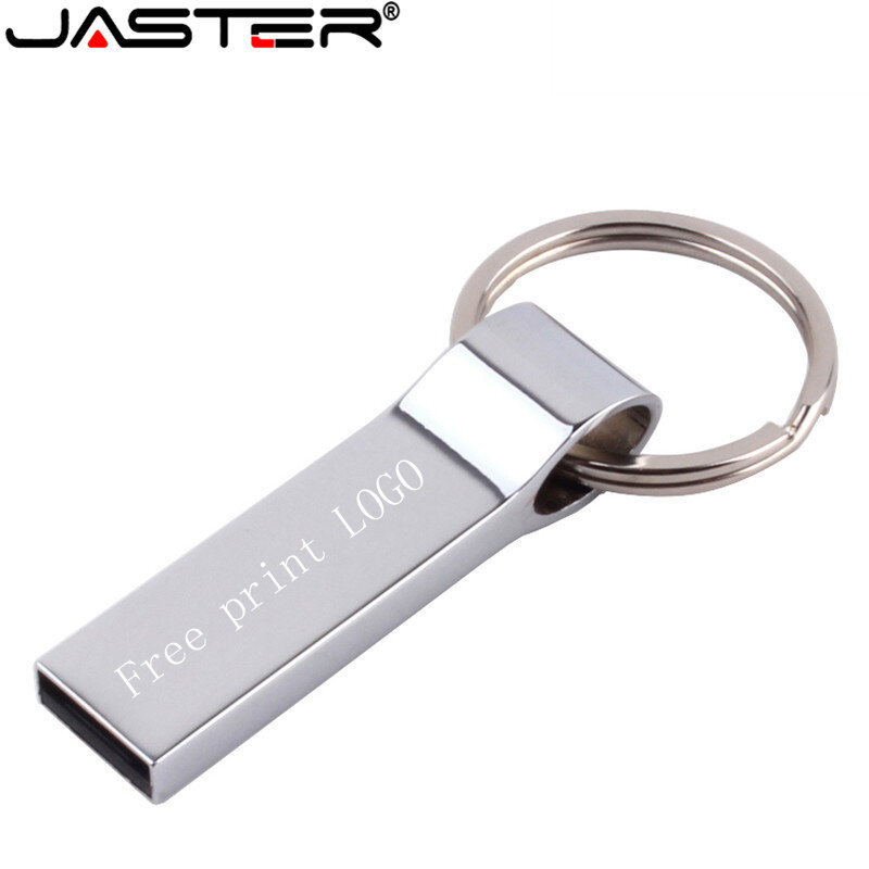 Водонепроницаемый металлический флеш-накопитель JASTER, USB 2,0 (1 шт., бесплатный логотип на заказ), 4 ГБ, 16 ГБ, 32 ГБ, 64 ГБ