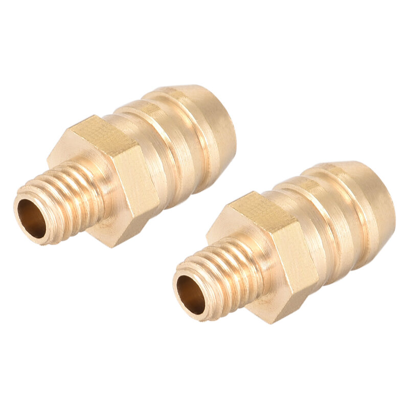 uxcell  Brass Fitting Connector Metric M5x0.8 Male To Barb Hose ID 8mm connect lines for air water fuel oil Gold Gold Tone