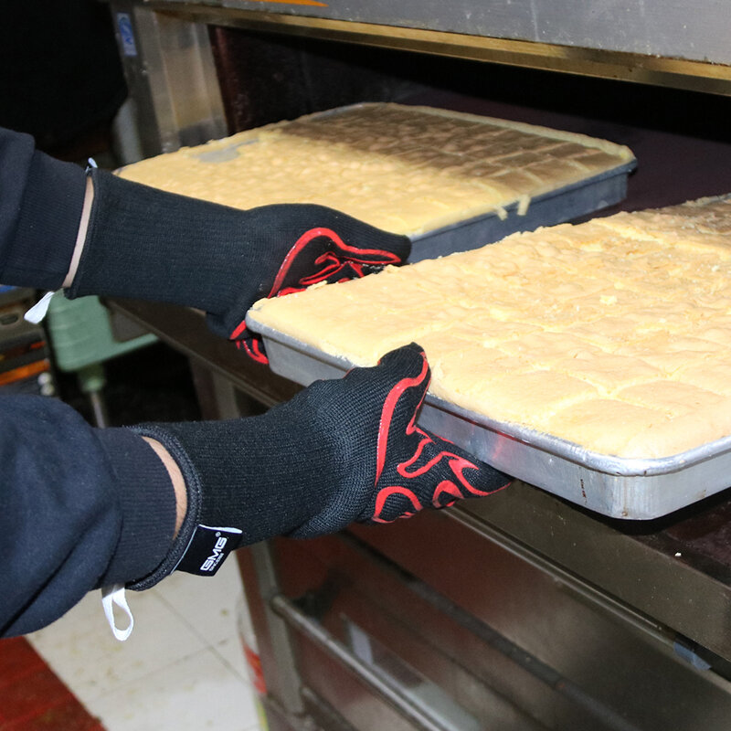 Grill rękawice odporne na wysoką temperaturę GMG nowy materiał 1472 ℉ silikonowe antypoślizgowe gotowanie pieczenia Grill rękawice rękawice do grilla
