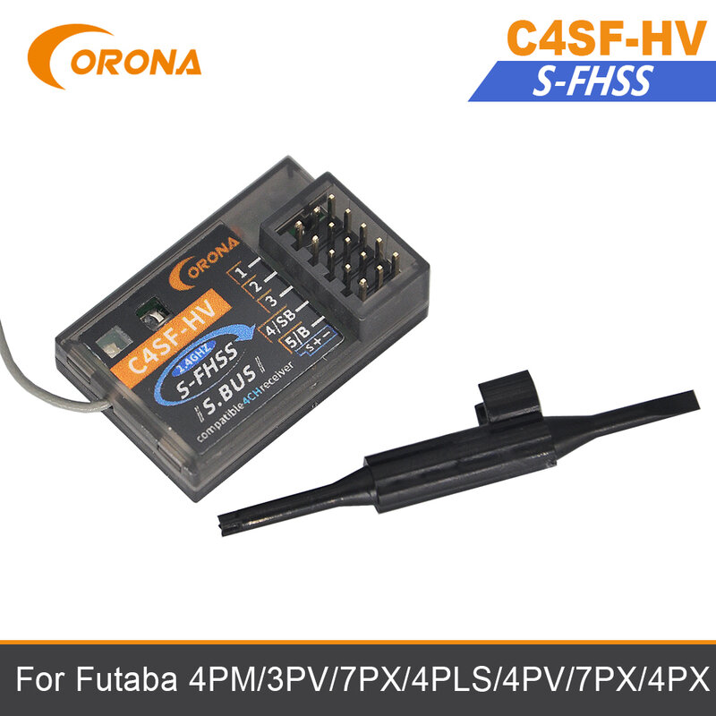 CORONA C4SF-HV S-FHSS/FHSS 2.4GHz Compatible Récepteur SBUS Pour Futaba 4PM 3long 7PX T14Xenon T8J T10J 4PX RC Voiture Récepteur