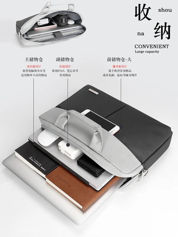กระเป๋าแล็ปท็อปเหมาะสำหรับ15.6ผู้ชายกระเป๋าแล็ปท็อปแบบพกพากระเป๋า Crossbody แบบพกพา Dual-ใช้