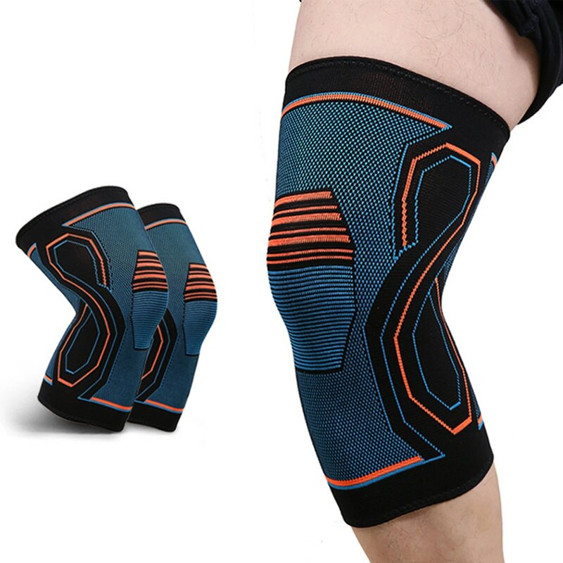 1PC kolana rękawy uciskowe kolarstwo sportowe Fitness wsparcie kolana oddychająca ochrona na kolana Pad wsparcie kolana szelki