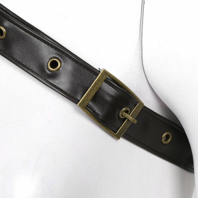 유니섹스 고딕 Steampunk PU 싱글 숄더 목도리 갑옷 암 스트랩 세트, 조정 가능한 금속 리벳 어깨 갑옷 코스프레 의상