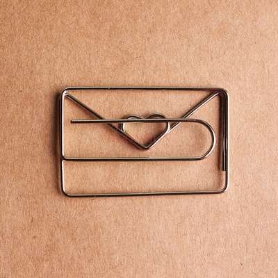 10pcs Love Paper Clip Business Card Holder Cute Shape Paper Clip Metal Paper Clip